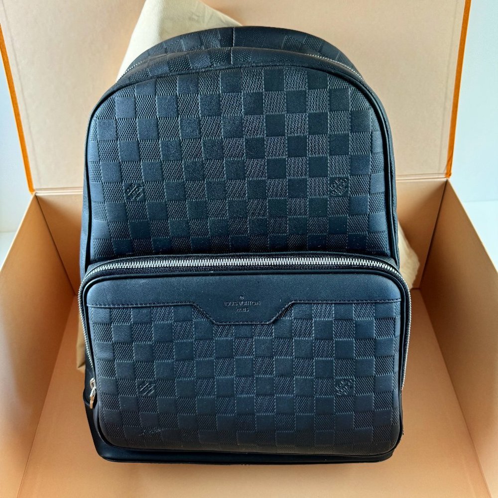 LOUIS VUITTON N40306 Damier Infini Backpack Rucksack Black Men's - Picture 1 of 16